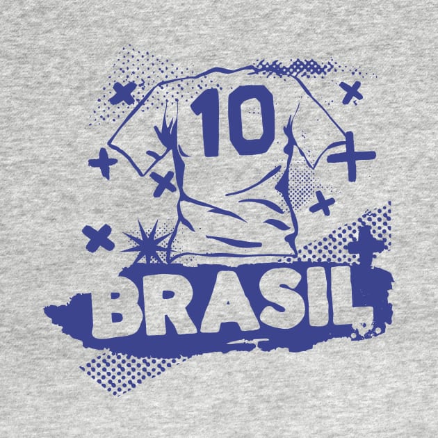 Vintage Brazil Football // Retro Grunge Brasil Soccer by SLAG_Creative